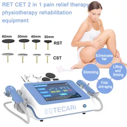 Portable Tecar Therapy Monopolär RF DiaThermy Ret CET Face Lift Skin Dighting Pain Relief PhysioTherapy Fett Burning Machine