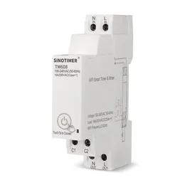 Switch de temporizador digital de 18mm com interruptor de luz inteligente WiFi com interruptor de luz com monitoramento de energia 100-240V 16A