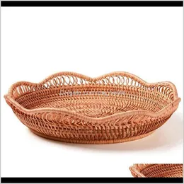 منظمة التدبير المنزلي المنزل GardenHandmade Wicker Storage Storage Basket Restauran