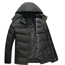 Vinter cool jacka män plus storlek tjock hooded parkas gammal man varm kappa casual vadderad fader snö bär utkläder 4xl ml