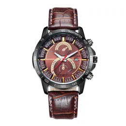 Cagarny Luxury Business Watches男性シンプルなクォーツスポーツレザー腕時計モントトホムHombre Reloj Relogio Masculino