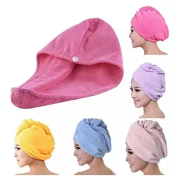 Mikrofibry Szybki suchy prysznic Włosy Czapki Ręcznik Suszenie Wrap Kobiet Dziewczyny Ręczniki Lady's Ręczniki Quickdry Kapelusz Turban Head Bathing Tools