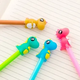 Jonvon Satone 40 Pcs Creative Cute Colorful Little Dinosaurs Neutral Pen Black Pen for Writing Student Stationery Wholesale 210330