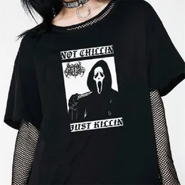 Unisex Killin Black T-Shirt Women's Tumblr Fashion Grunge Style Scary Movie Tee Hipsters Funny Halloween Shirt Gothic Clothing 210518