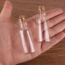 20pcs 12ml size 22*60*7mm Small Glass Wishing Bottles with Cork Stopper Empty Spice Jars Vials Christmas Wedding giftgood qty