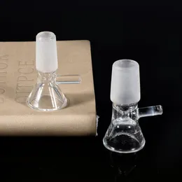Lejek Gruby okrągłe szklane miska fajki akcesoria Bong 14mm 18mm Mężczyzna Wyczyść uchwyt Rury Bongs Dąb Rig Dry Palnik olejny do ziołów do narzędzi
