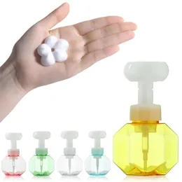 Liquid Soap Dispenser 300ml Flower Shape Foam Bottle Foaming Pump Empty Plastic Clear Bottles Shower Gel