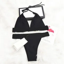 Neues Badeanzug-Bikini-Set für Damen, modische Pad-Bademode, Schwarz mit Gold, schneller Versand, Badeanzüge, sexy Pad-Tags