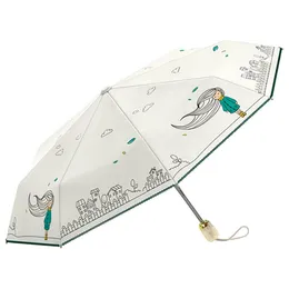 Fashion Automatic Folding Umbrellas Rain Women Strong 8K Waterproof Anti UV Sun Umbrellas Girls