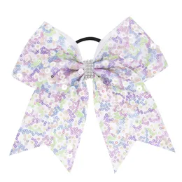 Sequins Hair Bows Clips Elastic Hairband Slips Bobbles Baby Girls Woman Scrunchies Gummi Rope Bowknot Boutique Ponytailhållare Dans Tillbehör