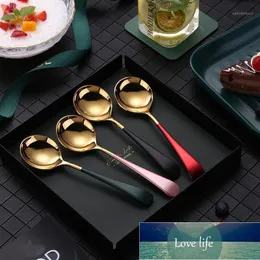 4Pieces Soup Spoon Round Stainless Steel Tableware Kids Children Bouillon Spoons Flatware Silverware Cultery1 Factory price expert design Quality Latest Style