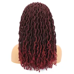 Synthetic Headband Wig Locs Wigs for Black Women Soft Locs Braids Wig Synthetic Heat Resistant Fiber Burgundy Red Brown Colorfactory direct