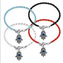 50 st Kabbalah Hassam Hand Evil Eye Pendants Blandade Färg Flätade Rope Armband för Kvinnor Män Kreativa Gåvor C117