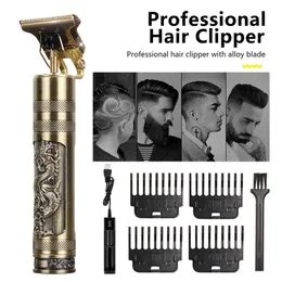 Tbald Head Hair Clipper Trimmer For Men USB RECHARGABEABLE MOWER T-OURDLINER Barber Shaving Machine Vintage Haircut Cutter Cordless 220216