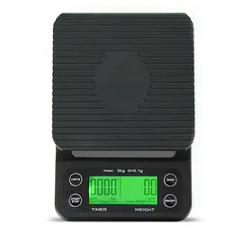 Bilancia da cucina con timer Precisione elettronica intelligente digitale portatile per caffè Bilancia per alimenti per uso domestico 3 kg / 0,1 g 210915