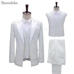 Thorndike 2021 New Men Latest Design Costume Blazers Vest Pants Tailor-Made Suits Tuxedo For Wedding Party Gentleman T1101 X0909