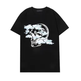 メンズスカルティーのデザイナーTシャツ夏の基本的なソリッドクリスタルプリントレタースケートボードカジュアルパンクトップタイガーティーブラックホワイト女性シャツ服