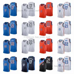 Wydrukowane koszulki do koszykówki miasta Aleksej 17 Pokusevski Tre 23 Mann Isaiah 22 Roby Aaron 21 Wiggins Jersey Color White Orange Yellow