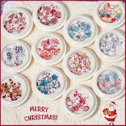 Flocos 3D Árvore de Natal Prego Lantejoulas de unha de unha desenhos de decoração para Nailtips DIY Adorável Papai Noel Hot Venda de unhas Acessórios