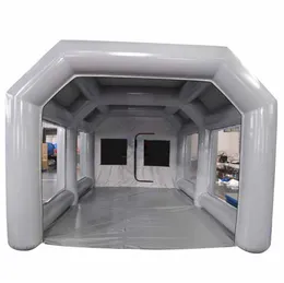 Newest Airtight Design Painting Tent 0.6mm PVC inflatable spray booth paint room workstation repairing cabin house with pump for USA