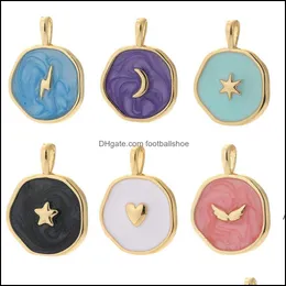 Charms Smycken Findings Komponenter Moon Star Heart Designer för att göra Tillbehör Böhmen Colorf Söt Hängsmycke DIY Örhängen Halsband LJF10793