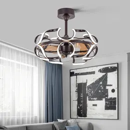 Deckenventilatoren Fairy -Lüfter mit Licht und Kontrolle Kaffee invertieren moderne Dekoration für Haushaltszimmer Schlafzimmer Restaurant