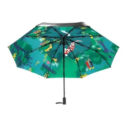 Top Quality Umbrella Men Rain Woman Windproof Paraguas 3D Print Sunny Anti-sun 3 Folding Umbrellas Outdoor Parapluie