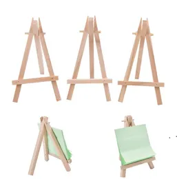 8x15cm naturlig trä mini stativ easel bröllop dekoration målning liten hållare menybräda accessoriy står displayhållare ccf8827