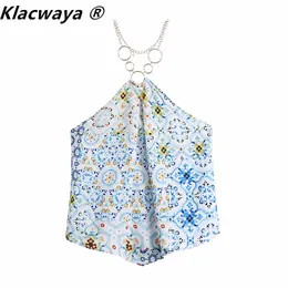 Kvinnor sexig strapless halter tröja damer tyg patchwork blommigryck casual blouse roupas chic summer blusas topp 210521