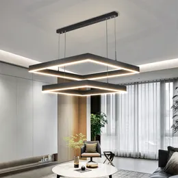Modern Ceiling chandelier living room concise pendent lamp dining square Nordic lamps led lights