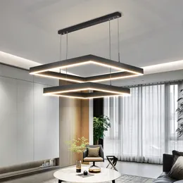 Modern Ceiling chandelier living room concise pendent lamp dining square Nordic lamps led lights