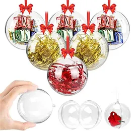 Cm Natale 4 Palline vuote di plastica trasparenti Decorazioni natalizie Regalo Palline pendenti creative Ornamenti s