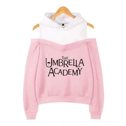 Paraply Academy Crop Hoodie Sweatshirt Pullover Off-Shoulder Harajuku Tracksui 210809