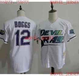 Maglie da baseball Wade Boggs da uomo e donna da uomo cucite personalizza qualsiasi numero di nome maglia XS-5XL