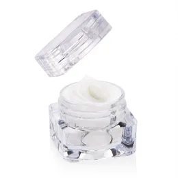 5G 5MLAcrylic Clear Samples Jars Bottles Travel Size Eye Shadow Containers Small Nail Powder Gittlers Pot Transparent Square Empty Container with Screw Lid