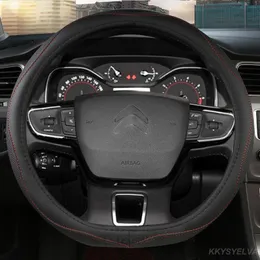 Steering Wheel Covers PULeather Car Cover For Berlingo 2021 Cowhide Cubre Volante Auto Accessories