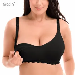 グラツリン​​レディースのマタニティワイヤレスワイヤレスフルカバレッジ母乳育児看護ブラジャー34-40 B-DD 210918