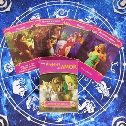 Espanhol The Angel of Love Oracle Deck Tarot Cartões e PDF Orientação Divinate Entertainment Party Jogo de diretoria 44pcs / caixa