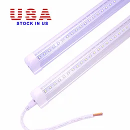 8Ft T8 LED Cooler Tube Lights 2835 Tubi LED integrati ad alta luminosità Doppi lati luci fluorescenti