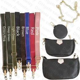 3 cenagem de designer Bolsa de crossbody para mulheres bolsas de ombro cruzadas com bolsa de moedas 8 cores tiras de correntes bolsas compostas