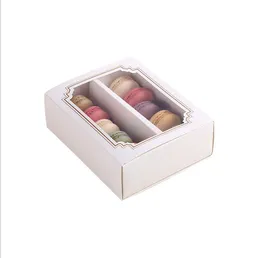 50 Stück Makaron White Boxes Carrier 12 mit klaren Fensteranzeige für Bäckerei Verpackungskit Desserts Kekse Mini Cupcakes Muffins (12 Stück) Innenmessungen
