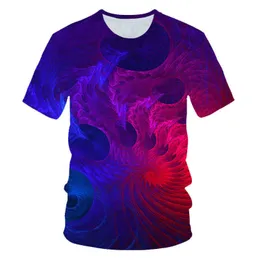 Sommar ny harajuku 3d utskrift överdimensionerade t-shirts för män / pojkar lnteresting vortex mönster avslappnad all-match kortärmad tröjor x0621