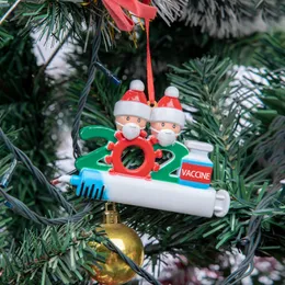 DHL Kwarantanin Spersonalizowany Boże Narodzenie 2021 Dekoracja DIY Wiszące Ornament Cute Snowman Wisiorek Dystansowy Społeczny Party Szybka Dostawa ABS