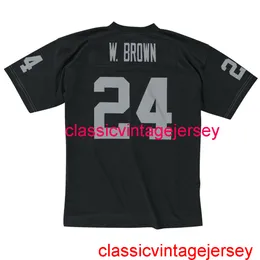 Genähte Männer Frauen Jugend Willie Brown #24 Black 1976 Jersey Stickerei Custom alle Namensnummer XS-5xl 6xl