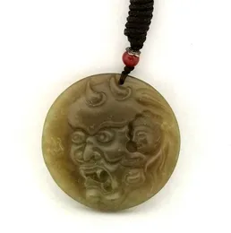Zertifizierter handgeschnitzter Teufels-Amulett-Jade-Anhänger aus Hetian-Nephrit