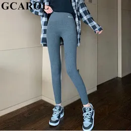 GCAROL Frauen Dicke Fleece Legging Hohe Taille Buchstaben Legging Hosen Stretch Winter Nahtlose Fitness Kann Unter Null Getragen werden 210929