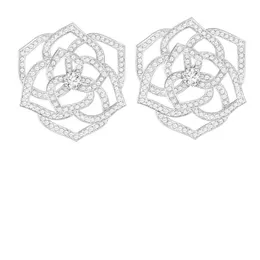 Rose Series Örhängen Piagidens officiella reproduktioner Toppkvalitet 18K guldpläterad Sterling Silver Luxury Smycken Aaaaa Hot Brand Earrings Damer Utsökt Present