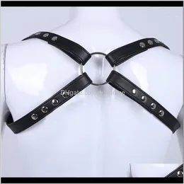 Kemerler Aessories Damla Teslimat 2021 Moda Seksi Erkekler Lingerie Faux Deri Ayarlanabilir Vücut Göğüs Koşum Esaret Gay Kostüm