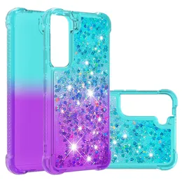 Samsung S22 Ultra A03S A13 5G A82 A22 4G A32 iPhone 13 Pro Max Love Gradient Bling Bling Liquid Four Corners Soft TPU Anti Anti Anti Anti Anti Anti Shock Covers