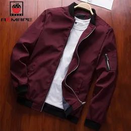 Aemape Famous Brand Windbreaker Zipper Windbreaker Jacket Män Bomber Jacka Tunna Slim Långärmad Baseball Jackor Male Outwear 211217